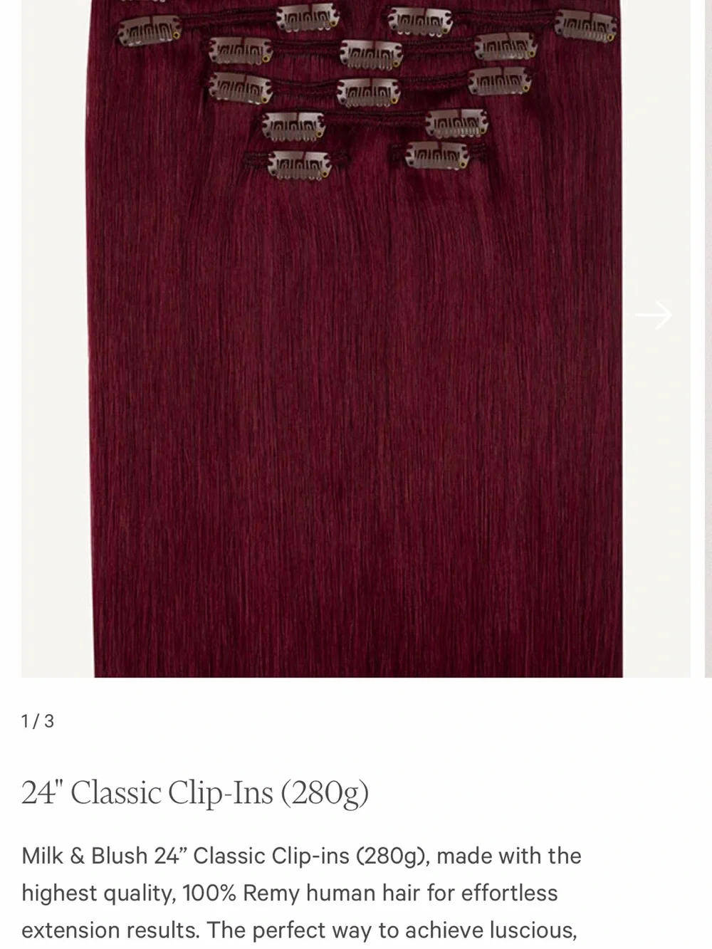 Milk & Blush Cherry Red Clip In Hair Extensions